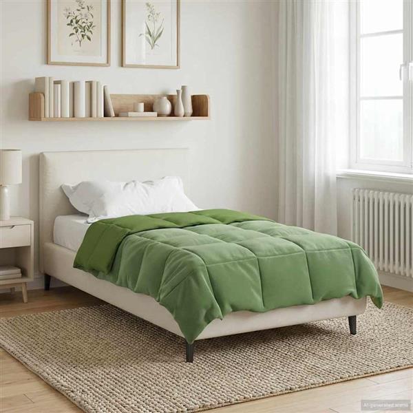 Grote foto vidaxl zomer dekbed gekwilt groen 155 x 220 cm microfiber huis en inrichting bedden