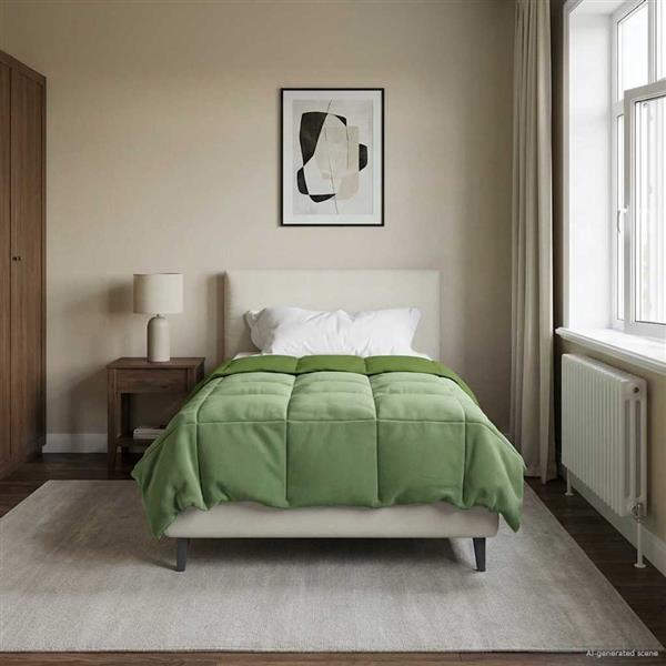 Grote foto vidaxl zomer dekbed gekwilt groen 140 x 220 cm microfiber huis en inrichting bedden