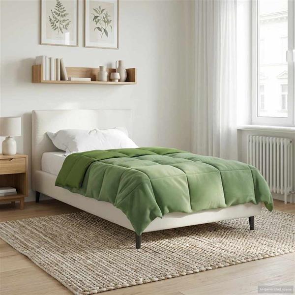 Grote foto vidaxl zomerdekbed gekwilt groen 135 x 220 cm microfiber huis en inrichting bedden