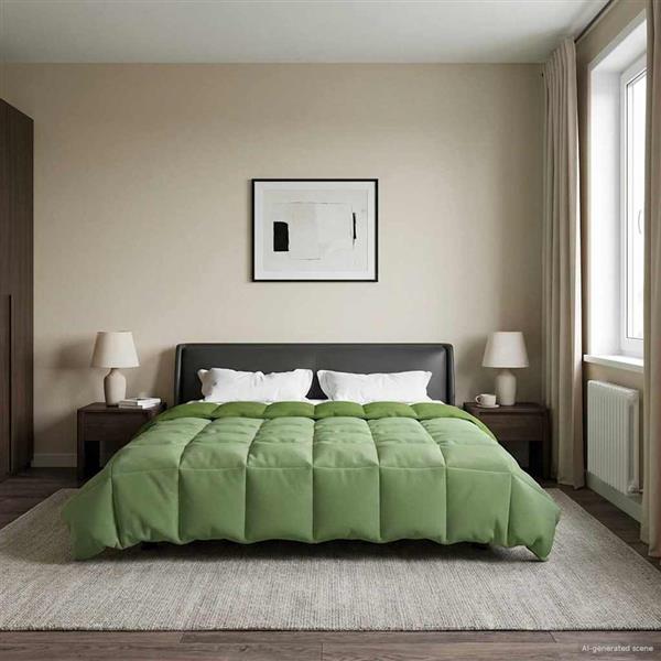 Grote foto vidaxl zomer dekbed gekwilt groen 200 x 240 cm microfiber huis en inrichting bedden