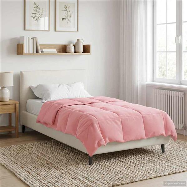 Grote foto vidaxl zomer dekbed gekwilt roze 155 x 200 cm microfiber huis en inrichting bedden