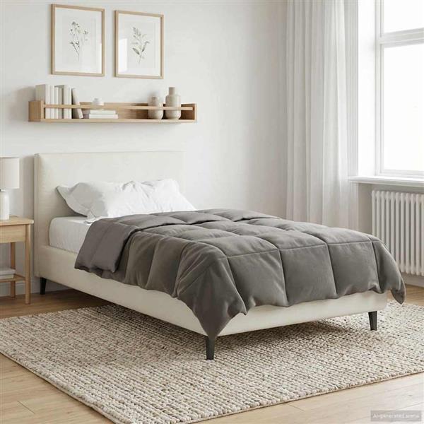 Grote foto vidaxl zomer dekbed gekwilt lichtgrijs 140 x 220 cm microfiber huis en inrichting bedden