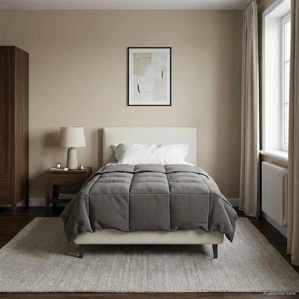 Grote foto vidaxl zomerdekbed gekwilt lichtgrijs 135 x 220 cm microfiber huis en inrichting bedden