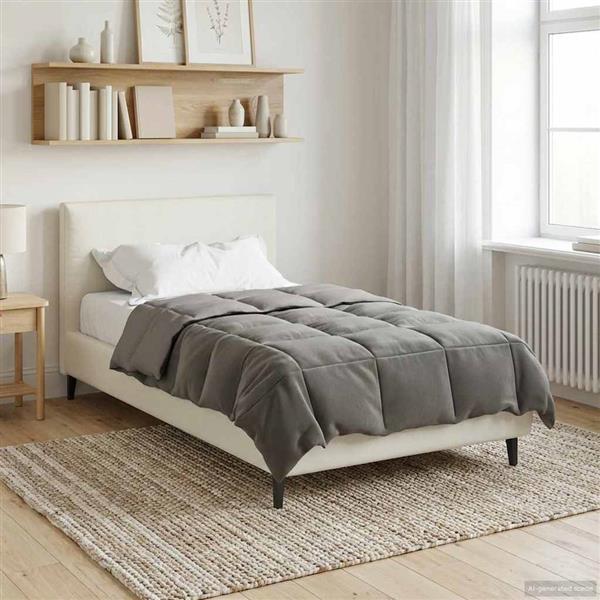 Grote foto vidaxl zomer dekbed gekwilt lichtgrijs 140 x 200 cm microfiber huis en inrichting bedden