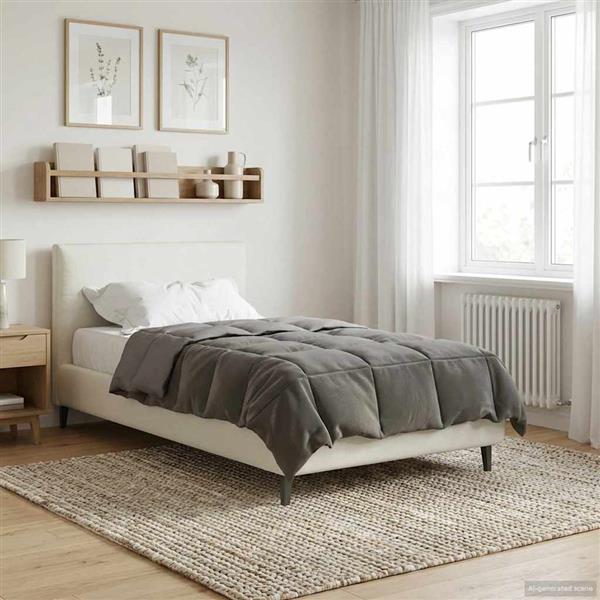 Grote foto vidaxl zomer dekbed gekwilt lichtgrijs 135 x 200 cm microfiber huis en inrichting bedden