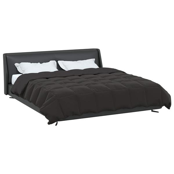 Grote foto vidaxl zomer dekbed gekwilt antraciet 220 x 260 cm microfiber huis en inrichting bedden