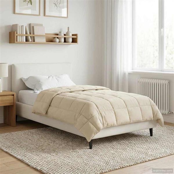 Grote foto vidaxl zomer dekbed cr me 140 x 220 cm microfiber en teddy fleece huis en inrichting bedden