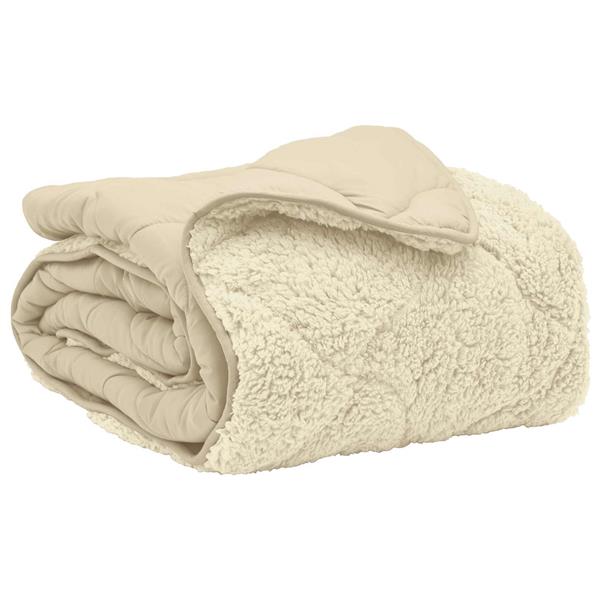 Grote foto vidaxl zomer dekbed cr me 140 x 220 cm microfiber en teddy fleece huis en inrichting bedden