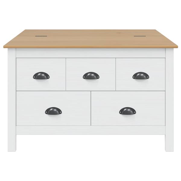 Grote foto vidaxl salontafel met lade hill wit en honingbruin 79.5 x 79.5 x 49 cm huis en inrichting eettafels