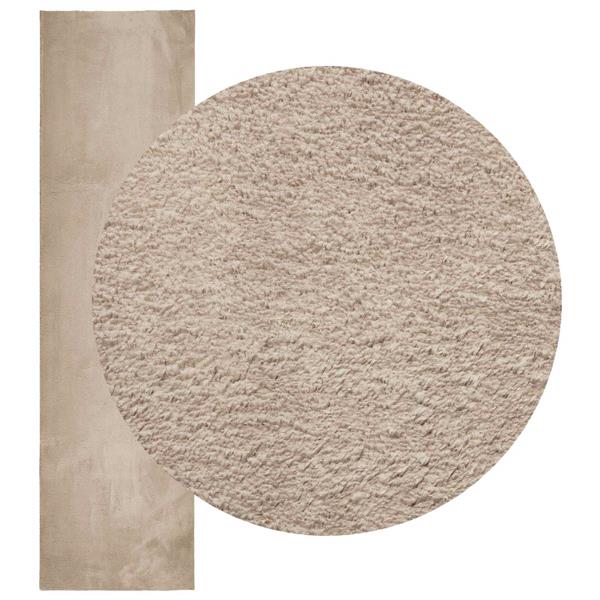 Grote foto vidaxl vloerkleden rechthoekig huarte zand 500 x 80 cm polyester huis en inrichting vloerbedekking en kleden