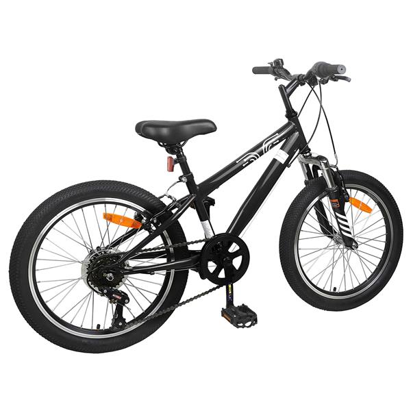 Grote foto vidaxl kids mountain bike 24 inch 6 speed voor 8 12 jaar oud zwart fietsen en brommers herenfietsen