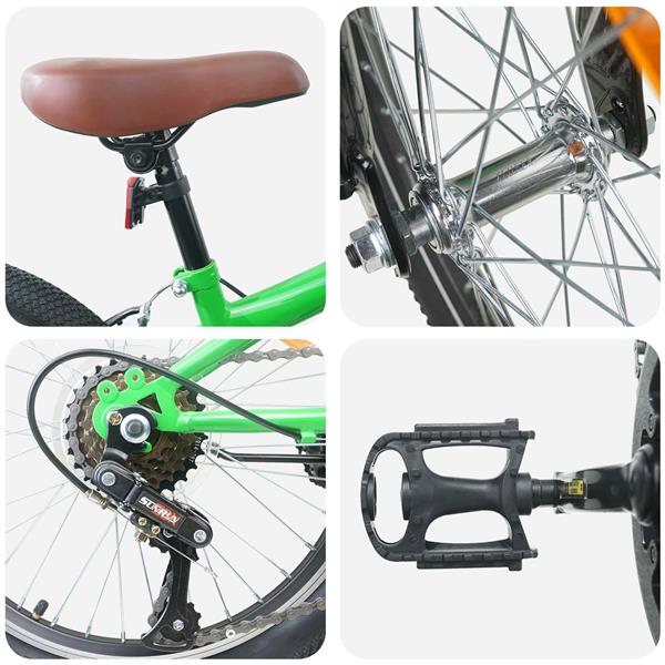 Grote foto vidaxl kids mountain bike 20 inch 6 speed voor 5 8 jaar oud groen fietsen en brommers herenfietsen