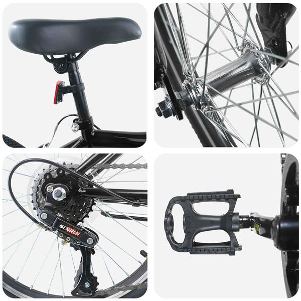 Grote foto vidaxl kinderfiets 24 inch 6 speed voor 8 12 jaar oud zwart fietsen en brommers herenfietsen