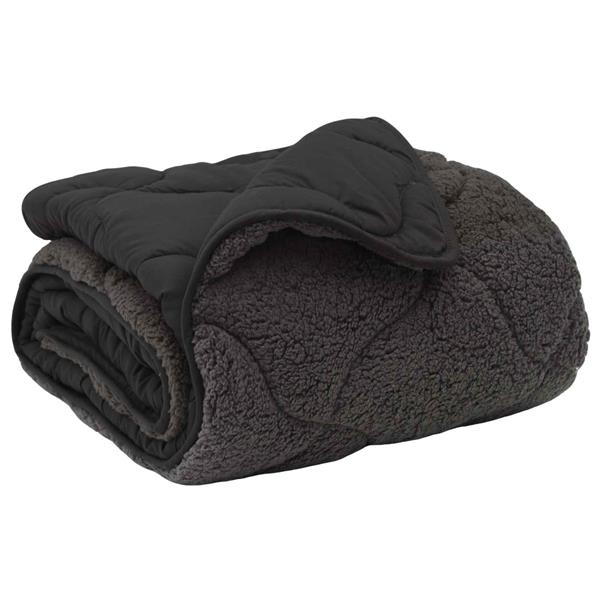 Grote foto vidaxl zomer dekbed antraciet 155 x 200 cm microfiber en teddy fleece huis en inrichting bedden