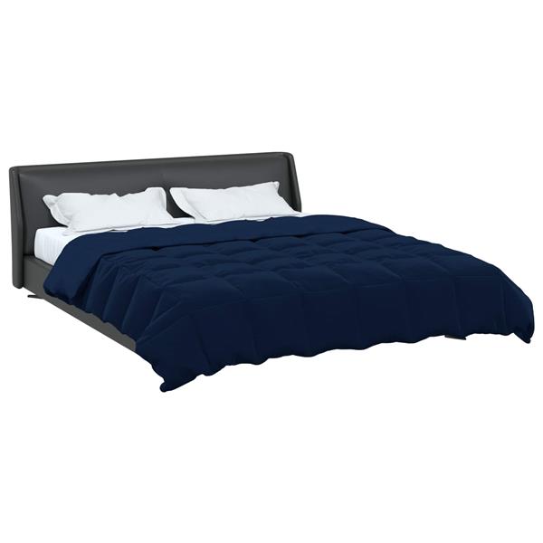 Grote foto vidaxl winter dekbed gekwilt donkerblauw 200 x 220 cm microfiber huis en inrichting bedden