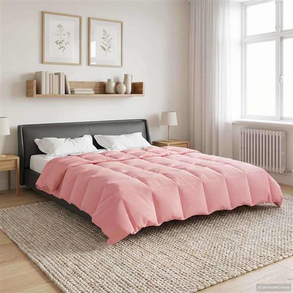 Grote foto vidaxl winter dekbed gekwilt roze 220 x 260 cm microfiber huis en inrichting bedden