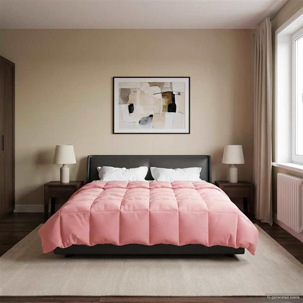 Grote foto vidaxl winter dekbed gekwilt roze 220 x 240 cm microfiber huis en inrichting bedden