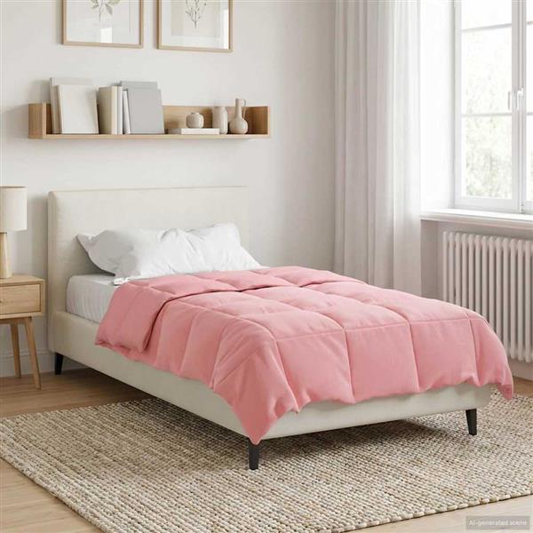 Grote foto vidaxl winter dekbed gekwilt roze 140 x 200 cm microfiber huis en inrichting bedden