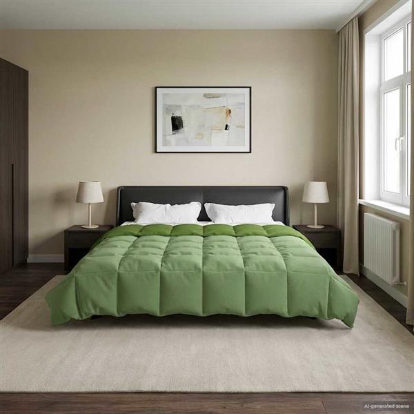 Grote foto vidaxl vol jaar dekbed gekwilt groen 200 x 200 cm microfiber huis en inrichting bedden