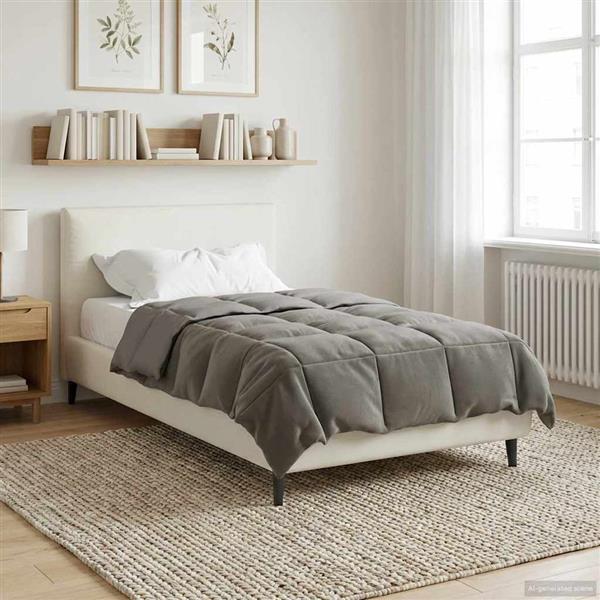 Grote foto vidaxl vol jaar dekbed gekwilt lichtgrijs 155 x 220 cm microfiber huis en inrichting bedden