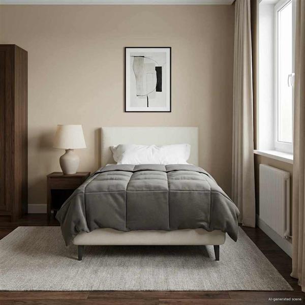 Grote foto vidaxl vol jaar dekbed gekwilt lichtgrijs 135 x 200 cm microfiber huis en inrichting bedden