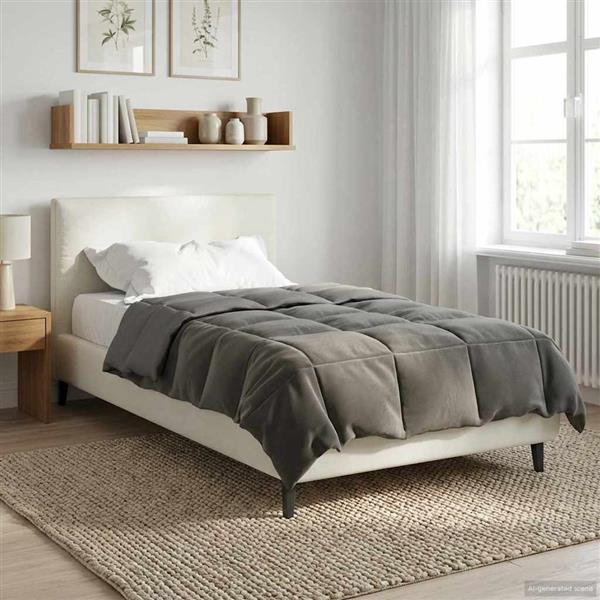 Grote foto vidaxl vol jaar dekbed gekwilt lichtgrijs 135 x 200 cm microfiber huis en inrichting bedden