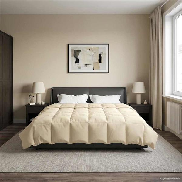 Grote foto vidaxl zomer dekbed gekwilt cr me 220 x 260 cm microfiber huis en inrichting bedden