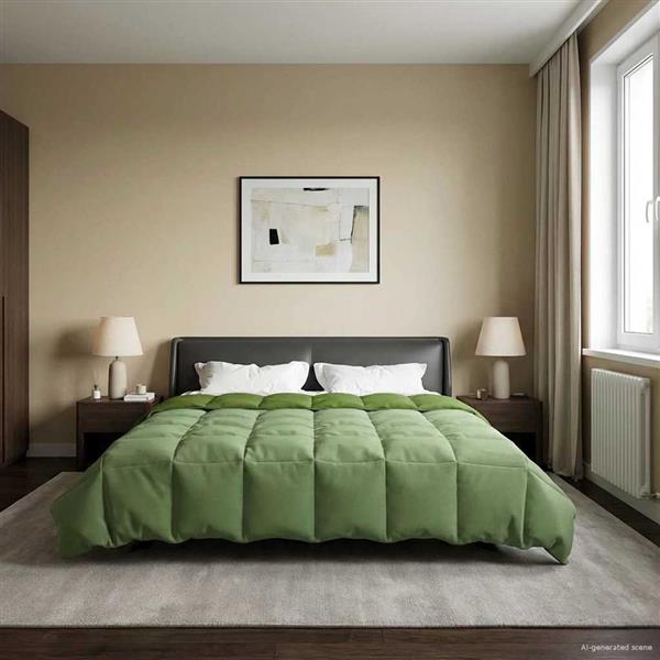 Grote foto vidaxl zomer dekbed gekwilt groen 240 x 260 cm microfiber huis en inrichting bedden