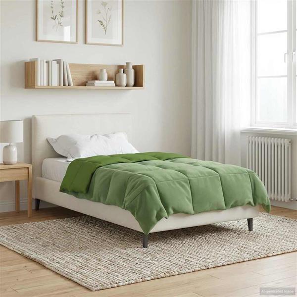 Grote foto vidaxl zomer dekbed gekwilt groen 140 x 220 cm microfiber huis en inrichting bedden