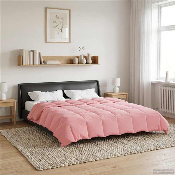 Grote foto vidaxl zomer dekbed gekwilt roze 240 x 260 cm microfiber huis en inrichting bedden
