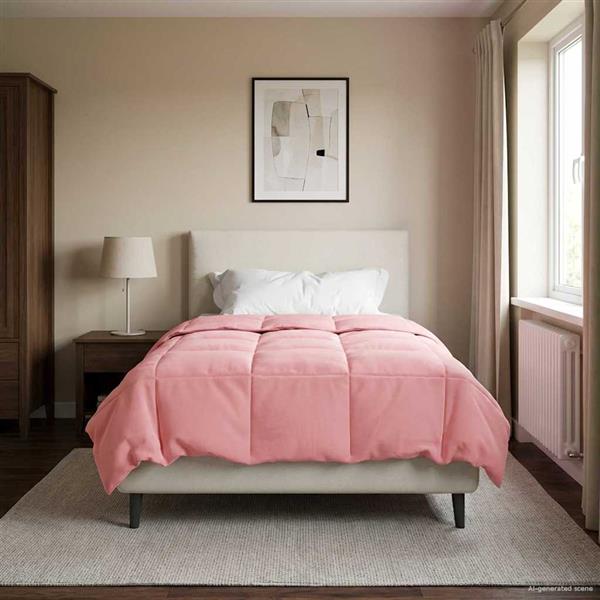 Grote foto vidaxl zomer dekbed gekwilt roze 155 x 220 cm microfiber huis en inrichting bedden