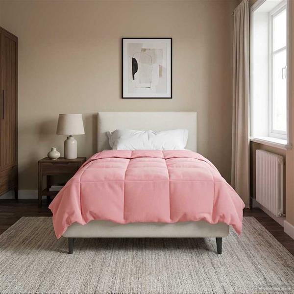 Grote foto vidaxl zomer dekbed gekwilt roze 140 x 220 cm microfiber huis en inrichting bedden
