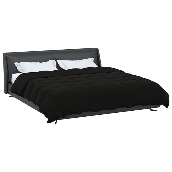 Grote foto vidaxl zomer dekbed gekwilt zwart 200 x 200 cm microfiber huis en inrichting bedden