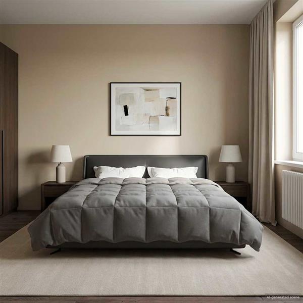 Grote foto vidaxl zomer dekbed gekwilt lichtgrijs 240 x 260 cm microfiber huis en inrichting bedden