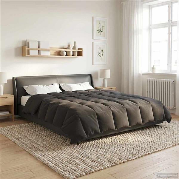 Grote foto vidaxl zomer dekbed gekwilt antraciet 200 x 220 cm microfiber huis en inrichting bedden