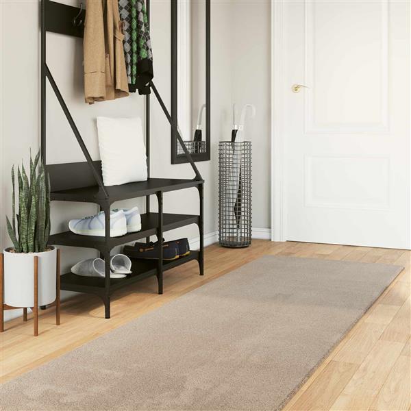 Grote foto vidaxl vloerkleden rechthoekig huarte zand 400 x 80 cm polyester huis en inrichting vloerbedekking en kleden