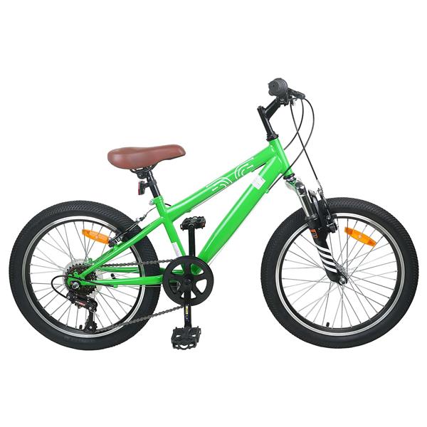 Grote foto vidaxl kids mountain bike 24 inch 6 speed voor 8 12 jaar oud groen fietsen en brommers herenfietsen