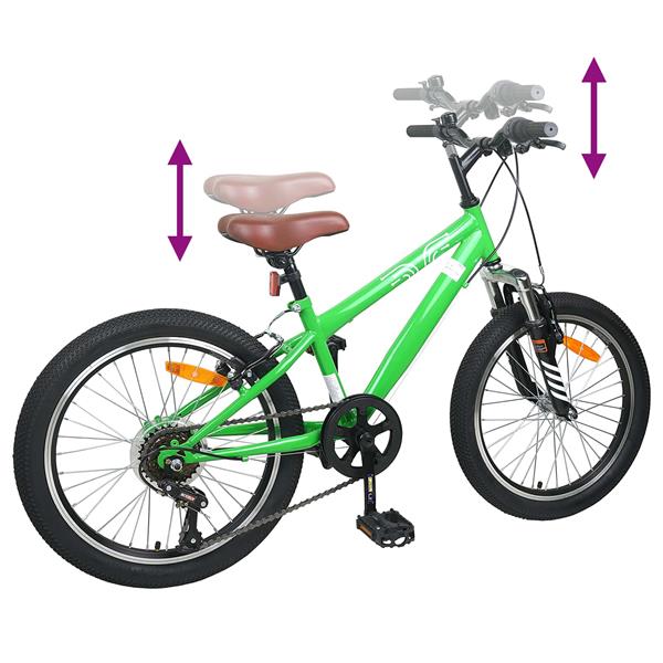 Grote foto vidaxl kids mountain bike 24 inch 6 speed voor 8 12 jaar oud groen fietsen en brommers herenfietsen