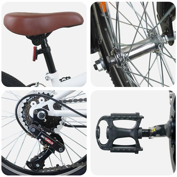 Grote foto vidaxl kids mountain bike 24 inch 6 speed voor 8 12 jaar oud wit fietsen en brommers herenfietsen