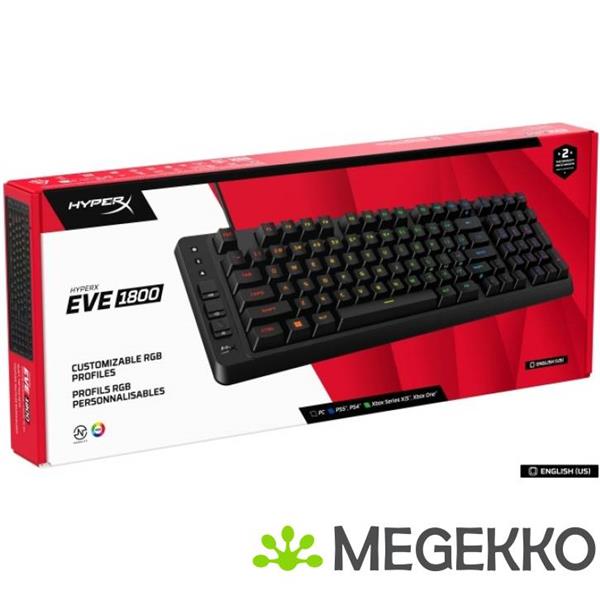 Grote foto hyperx eve 1800 us qwerty bedraad toetsenbord computers en software toetsenborden
