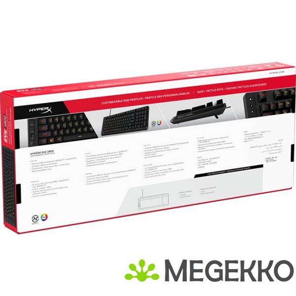 Grote foto hyperx eve 1800 us qwerty bedraad toetsenbord computers en software toetsenborden