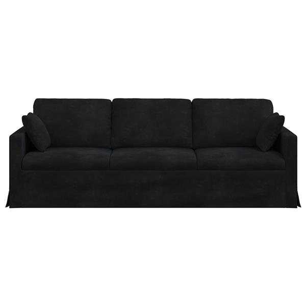 Grote foto vidaxl bank zwart 228 x 78 x 80 cm fluweel huis en inrichting bankstellen