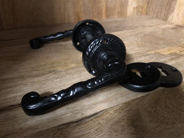 Grote foto deurbeslag set bb fancy black degelijke set. doe het zelf en verbouw materialen en producten