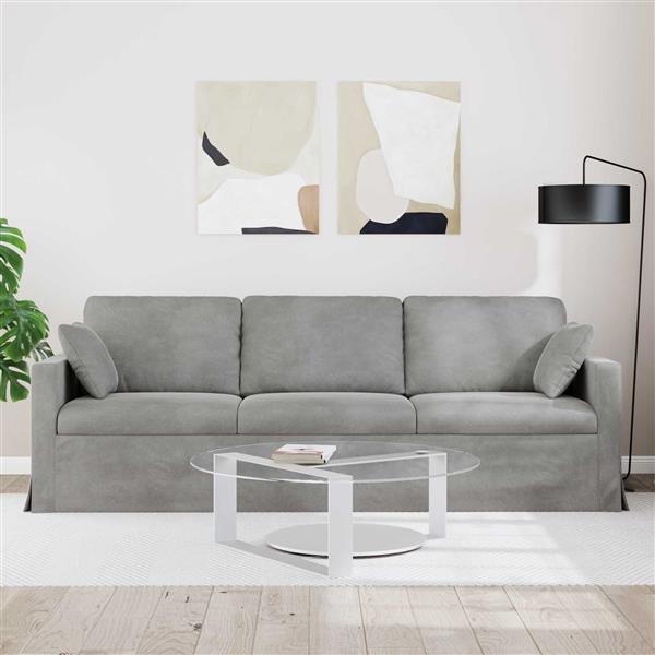 Grote foto vidaxl bank lichtgrijs 228 x 78 x 80 cm fluweel huis en inrichting bankstellen