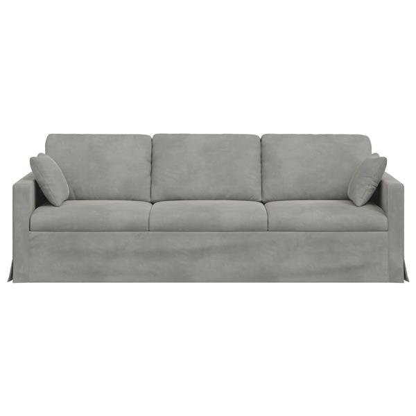 Grote foto vidaxl bank lichtgrijs 228 x 78 x 80 cm fluweel huis en inrichting bankstellen