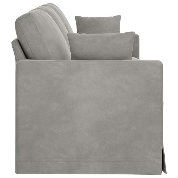 Grote foto vidaxl bank lichtgrijs 228 x 78 x 80 cm fluweel huis en inrichting bankstellen