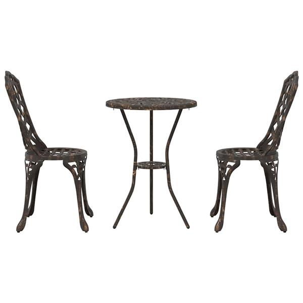 Grote foto vidaxl tuin bistro set 3 pcs brons aluminium tuin en terras tuinmeubelen