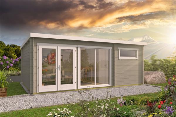 Grote foto blokhut tuinhuis flow 2.0 40 mm vuren tuin en terras tuinhuisjes en blokhutten