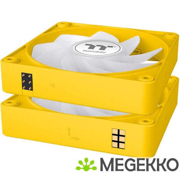 Grote foto thermaltake ct140 ex reverse argb sync pc computer behuizing ventilator 14 cm geel 3 stuk s computers en software overige computers en software