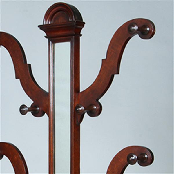 Grote foto engelse victoriaans staande kapstok tree coat rack met spiegeltje ca 1875 eikenhout no.381205 antiek en kunst spiegels